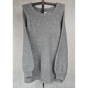 Lauren Conrad Knit Sweater Women Size 2X Long Sleeve Gray Metallic NEW